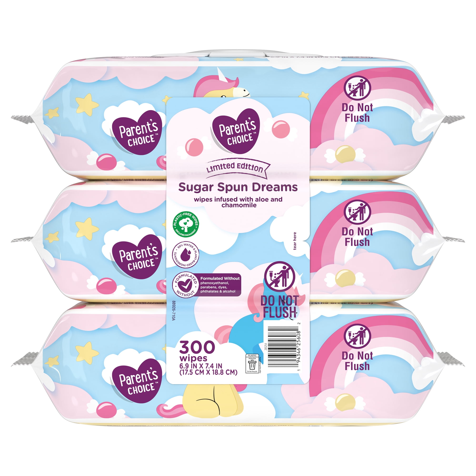 Parent's Choice Baby Wipes, Sugar Spun Dreams Limited Edition, 300 Count