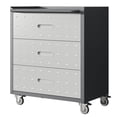 thumbnail image 3 of Tool Cabinet, Heavy-Duty Metal Storage Cabinet with Wheels - 3 Drawer Tool Cabinet for Garage, Office, and Home Organizer Solutions, Black/Gray, Black+ Gray Tool Storage Cabinet,Rolling Tool Cabinet, 3 of 16