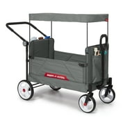 Radio Flyer Compass Stroll N Wagon, Gray Push and Pull Folding Fabric Wagon, for Kids 1 Year and up