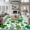 thumbnail image 4 of Area Rug 72×108in, St. Patrick's Day Green Shamrock Floor Carpet Living Room Rug, Lucky Leaves Clouds Non-Slip Welcome Mat Indoor Rugs for Bedroom Dining Room, 4 of 9