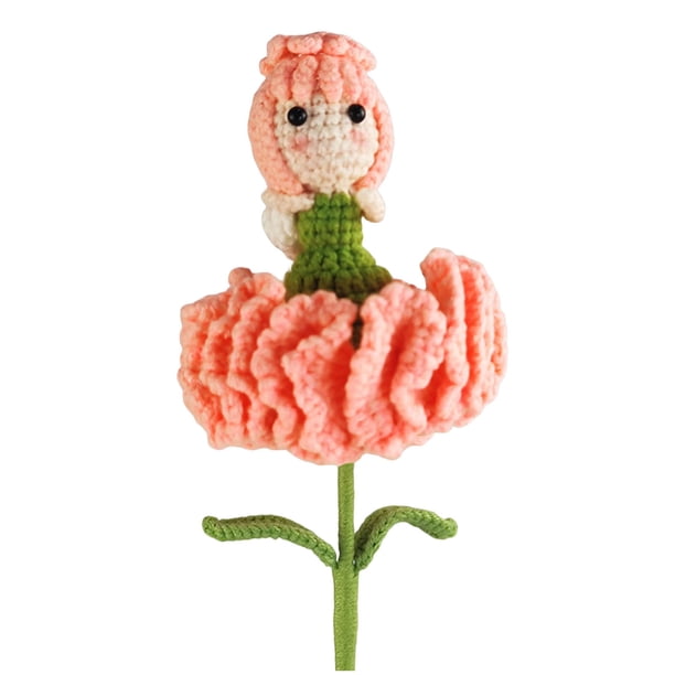 Flor De Clavel Tejida A Mano Hada Producto Terminado Decoración Para El Hogar Decoración Floral Ramo De Flores Tejido A Ganchillo Decoración Bonita