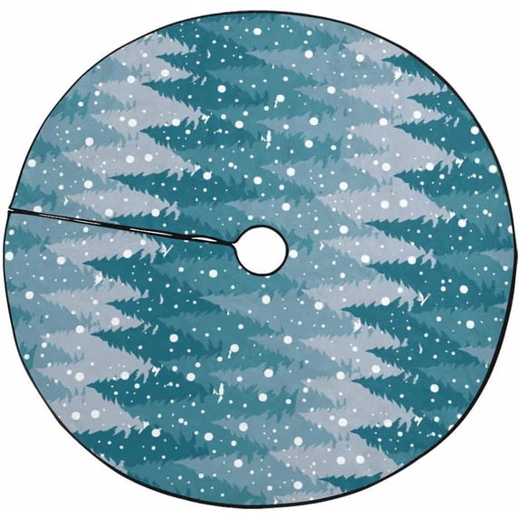 FMSHPON Pine TreeSnow Xmas Christmas Tree Skirt Stand Mat for Holiday Party Decoration Indoor Outdoor 36 inches