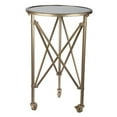 A & B Home Glass Topped Rolling Side Table