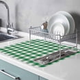 thumbnail image 2 of Dish Drying Mat for Kitchen Countertop, Green Buffalo Check Plaid Absorbent Dish Mat Reversible Quick Dry Non Slip Draining Mat Kitchen Drying Pad for Dishes, Utensils 16x18 Inch Farmhouse Style, 2 of 9