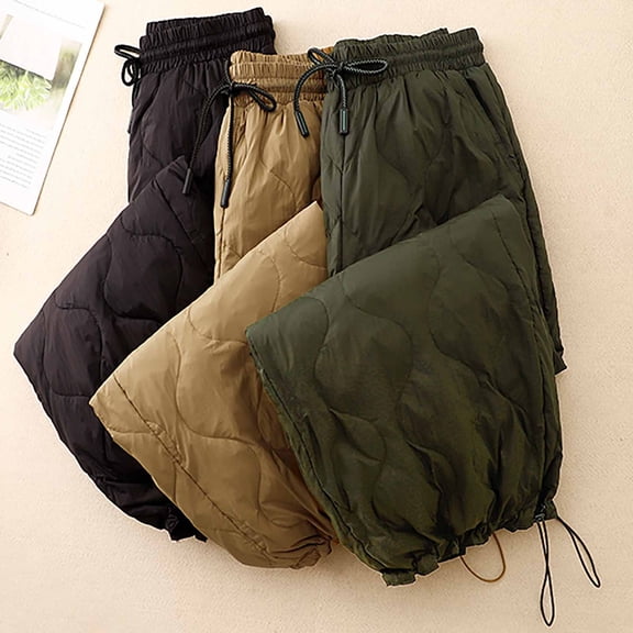 Harem Pants for Women Warm Straight Leg Casual Loose Fit Elastic High Waist Sweatpant Palazzo Trouser Work Casual Trousers Warmth Jacket Cotton Pants