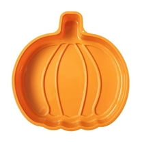 yulier Halloween Silicone Pumpkin Cake Pan, Fall Pumpkin Shaped Nonstick Silicone Molds for Baking, Thanksgiving Party Supplies, 6.5" x 7.28"