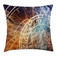 thumbnail image 1 of Astrology Throw Pillow Cushion Cover, Travel Decor Ancient Old Town Prague Horoscope Clock Czech Republic Art Print, Decorative Square Accent Pillow Case, 24 X 24 Inches, Multicolor, by Ambesonne, 1 of 2