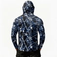 thumbnail image 7 of Men Hooded Long Sleeve Sun Protection Jacket Camouflage Print Lightweight Pullover Outdoor Casual Top with Zipper Pocket, 7 of 7