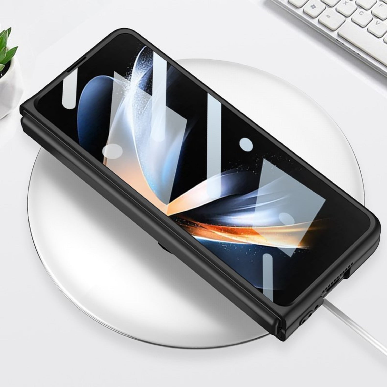 YIFVTFCK 3 in 1 Case for Galaxy Z Fold 4 Build-in Glass Screen