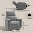 thumbnail image 3 of HOMCOM Fauteuil Inclinable Électrique, Fauteuil Inclinable Rembourré avec Ports USB, 3 of 10