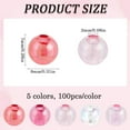 thumbnail image 2 of 500Pcs 8mm Transparent Plastic Beads Bulk Pink Round Bead Valentine's Day AB Color Plated Acrylic Loose Craft Spacer Beads for Bracelets Earrings Necklaces Jewelry Making DIY Colorful, 2 of 6