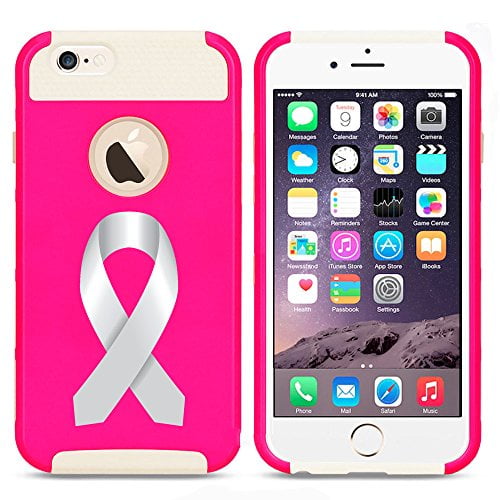 For Apple Iphone 7 Shockproof Impact Hard Soft Case Cover Diabetes Brain Cancer Parkinson S Disease Lung Cancer Color Awareness Ribbon Hot Pink White Walmart Com Walmart Com