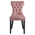 thumbnail image 3 of Modway Silhouette 20" Velvet Dining Chairs in Dusty Rose Pink/Black (Set of 2), 3 of 8