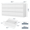 thumbnail image 4 of Resenkos Mid Century Modern 9 Drawer Dresser for Bedroom with Hidden Handle White, 4 of 6