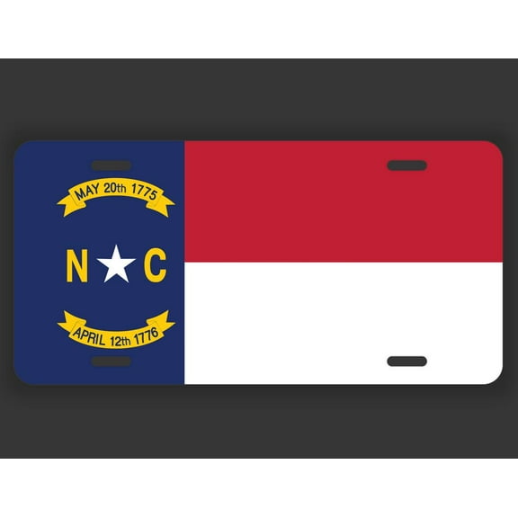 North Carolina State Flag License Plate Tag Vanity Novelty Metal | UV Printed Metal | 6-Inches By 12-Inches | Car Truck RV Trailer Wall Shop Man Cave | VLP058