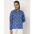 thumbnail image 2 of Moomaya Cotton Printed Summer Shirt For Women, Full Sleeve Designer Shirt Top, 2 of 9