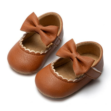 

Infant Baby Girls Soft Sole Bowknot Princess Wedding Dress Mary Jane Flats Prewalker Newborn Light Baby Sneaker Shoes