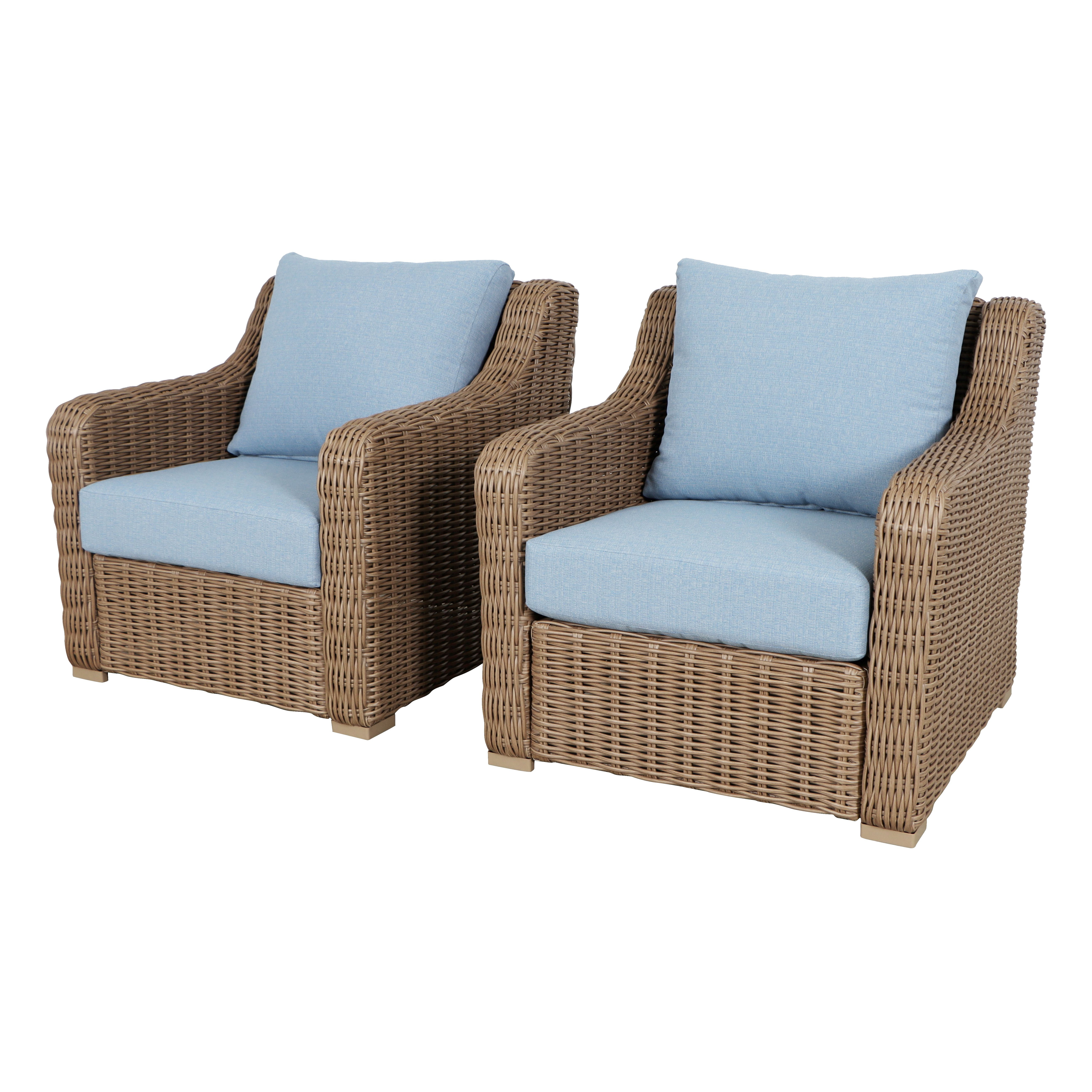 Better Homes & Gardens Bellamy Outdoor 2pk Lounge Chairs, Blue