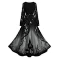 thumbnail image 6 of 2026 Women Halloween Witch Printed Maxi Dress V Neck Long Sleeve Gothic Flowy Long Dress for Halloween Themed Party, 6 of 6