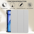 thumbnail image 7 of GKABXY Case for iPad Air 11 inch M3/M2 (2025/2024), iPad Air 10.9-inch 5th/4th Generation (2022/2020) Case ,Pencil Holder, Tri-fold Stand, Auto Sleep/Wake, Gray, 7 of 7