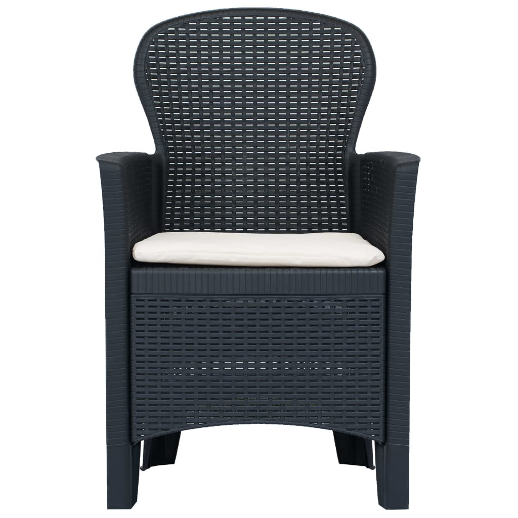 3 Piece Bistro Set, Outdoor Dining Set, Plastic Rattan Wicker Seater