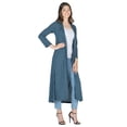 thumbnail image 6 of 24seven Comfort Apparel Womens Long Duster Open Front Knit Cardigan-R006335-TAUP-S, 6 of 11