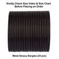 thumbnail image 5 of Efulgenz Black Plain Glossy Alloy Bangles Bollywood Bracelets Bridal Bangle Set Fashion wedding Jewelry Accessories for Women (24 Pcs) Size 2.6, 5 of 6