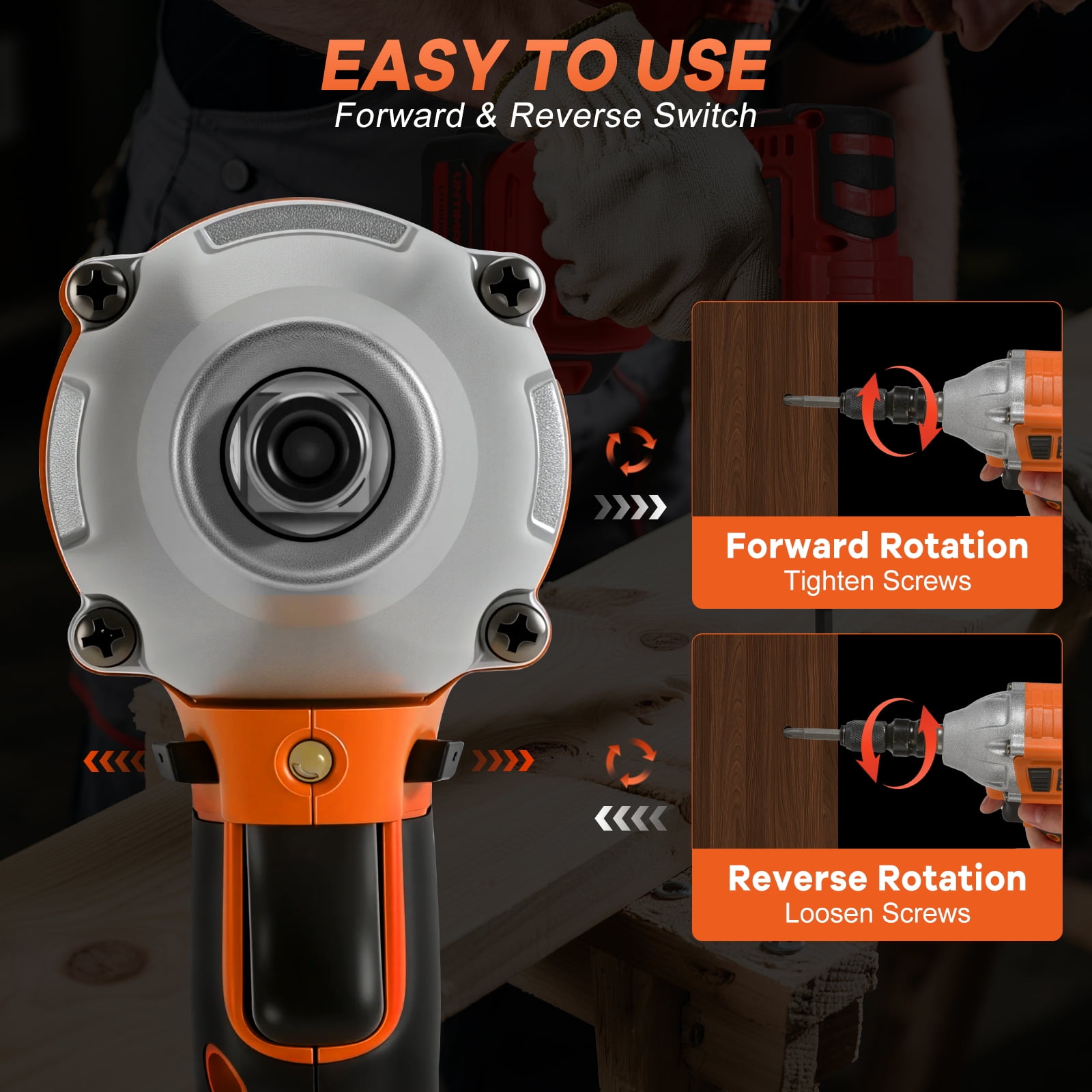 Cordless Impact Wrench, UNTIMATY 1/2 inch  Brushless Impact Gun, Max Torque 320 Ft-lbs（430N.m） Impact Wrench with 21V Brushless Motor, with 3.0Ah Li-ion Battery & 7 Sockets