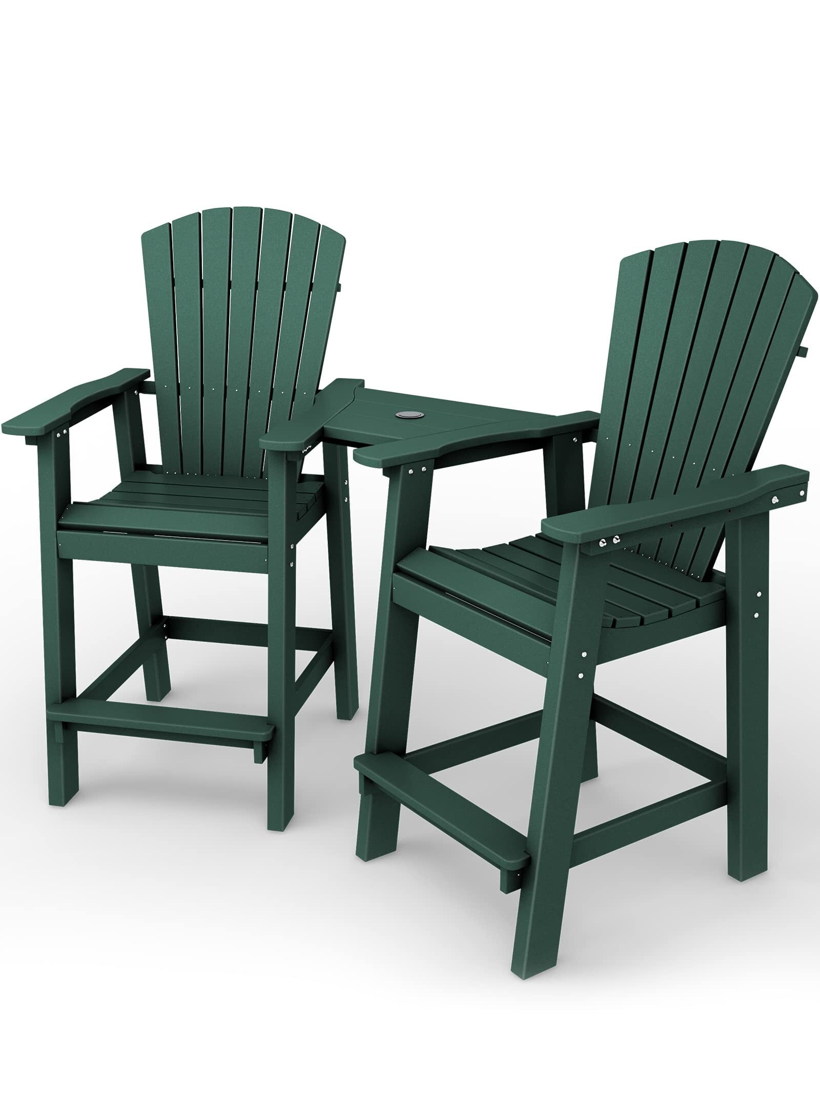 JEAREY Tall Adirondack Chair Set of 2, Outdoor Adirondack Barstools