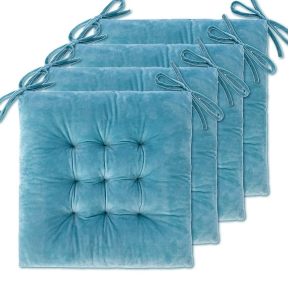 WONDER MIRACLE 4 Pack Seat Cushion/Chair Cushion Pads for Dining Chairs, Office Chair, Car, Floor, Outdoor, Patio,Machine Wash & Dryer Friendly (Flannel 16"
