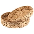 thumbnail image 2 of 2 Pcs Plateau Rond Tressé en Jacinthe d'Eau de Mer Ensemble 33cm + 28cm Bol à Fruits, 2 of 10