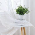 thumbnail image 4 of Haperlare 52" W x 63" L Semi Sheer Curtains Leaf Embroidered Grommet Voile Drapes for Living Room Bedroom Window Treatments, Taupe, 2 Panels, 4 of 6