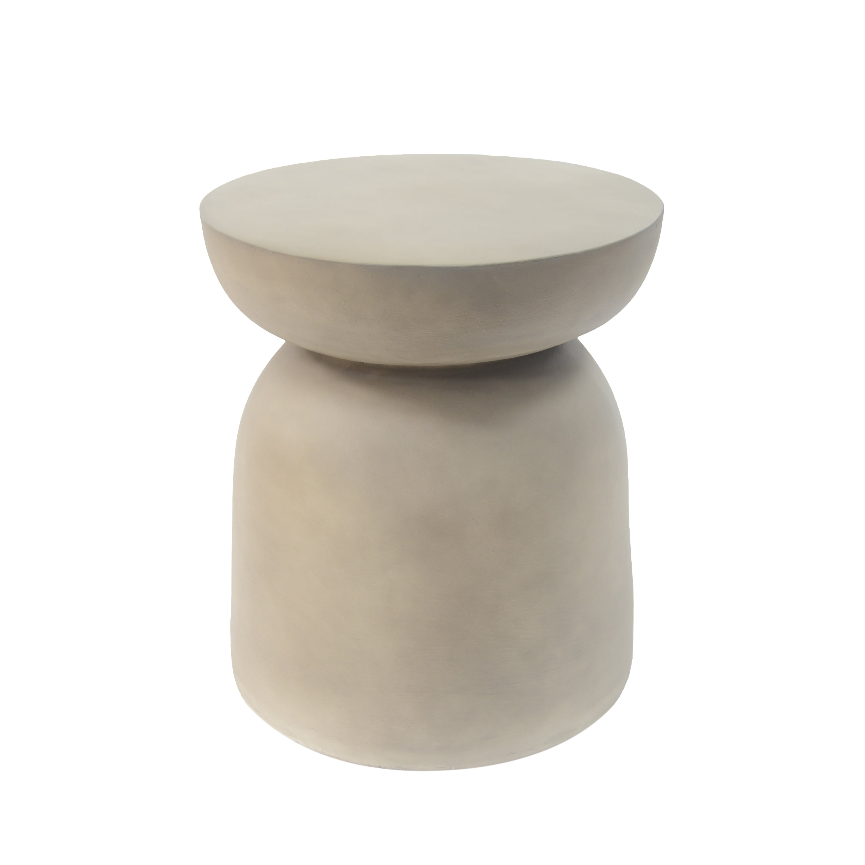 Light Gray Concrete Round Side Table 15.75x15.75x18 in