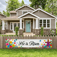 thumbnail image 4 of Floral Design Easter Themed Banner with Cross and Butterflies Background Decoration Party Supplies for Easter Celebrations Church Events Family Gatherings and Religious Parties, 4 of 7