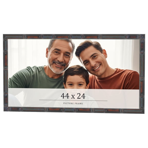 44x24 Frame Brown Bamboo with Dark Coffee/Walnut Finish | Solid Wood Picture Frame Width 0.75