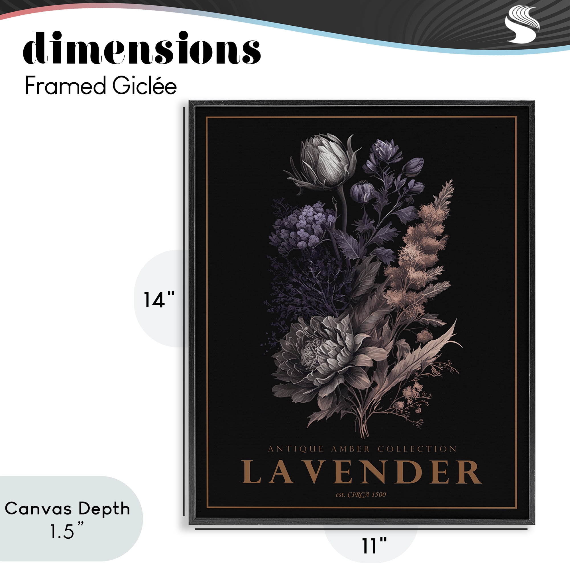 Stupell Industries Antique Lavender Bushel Black Framed Giclee Art, design by Christopher Giampietro