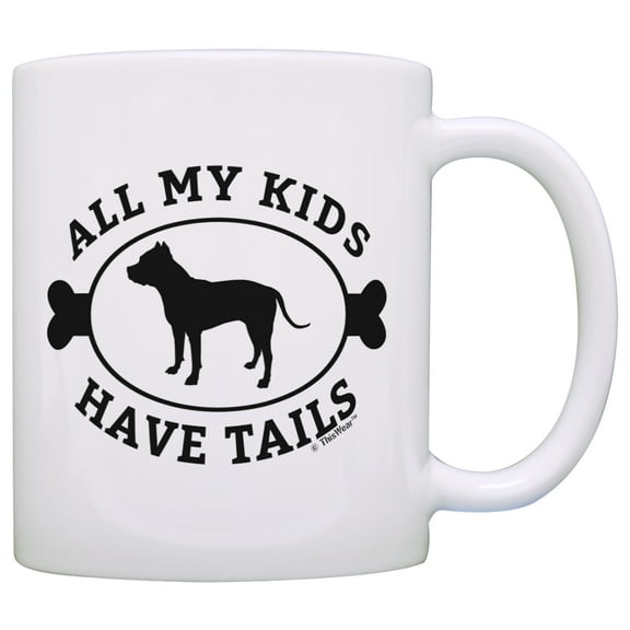 ThisWear Pitbull Gifts for Women All My Kids Have Tails Pitbull Themed Gifts Dog Pitbull Lover 11 ounce Coffee Mug