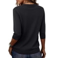 thumbnail image 5 of Lmnyox Summer T Shirt for Women Solid Color Half Sleeve Round Neck Tee Shirt Trendy Loose Ribbed Knit Basic Tops, 5 of 7