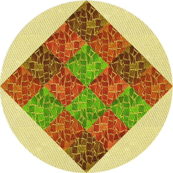 Ahgly Company Indoor Round Patterned Sedona Brown Area Rugs, 4' Round