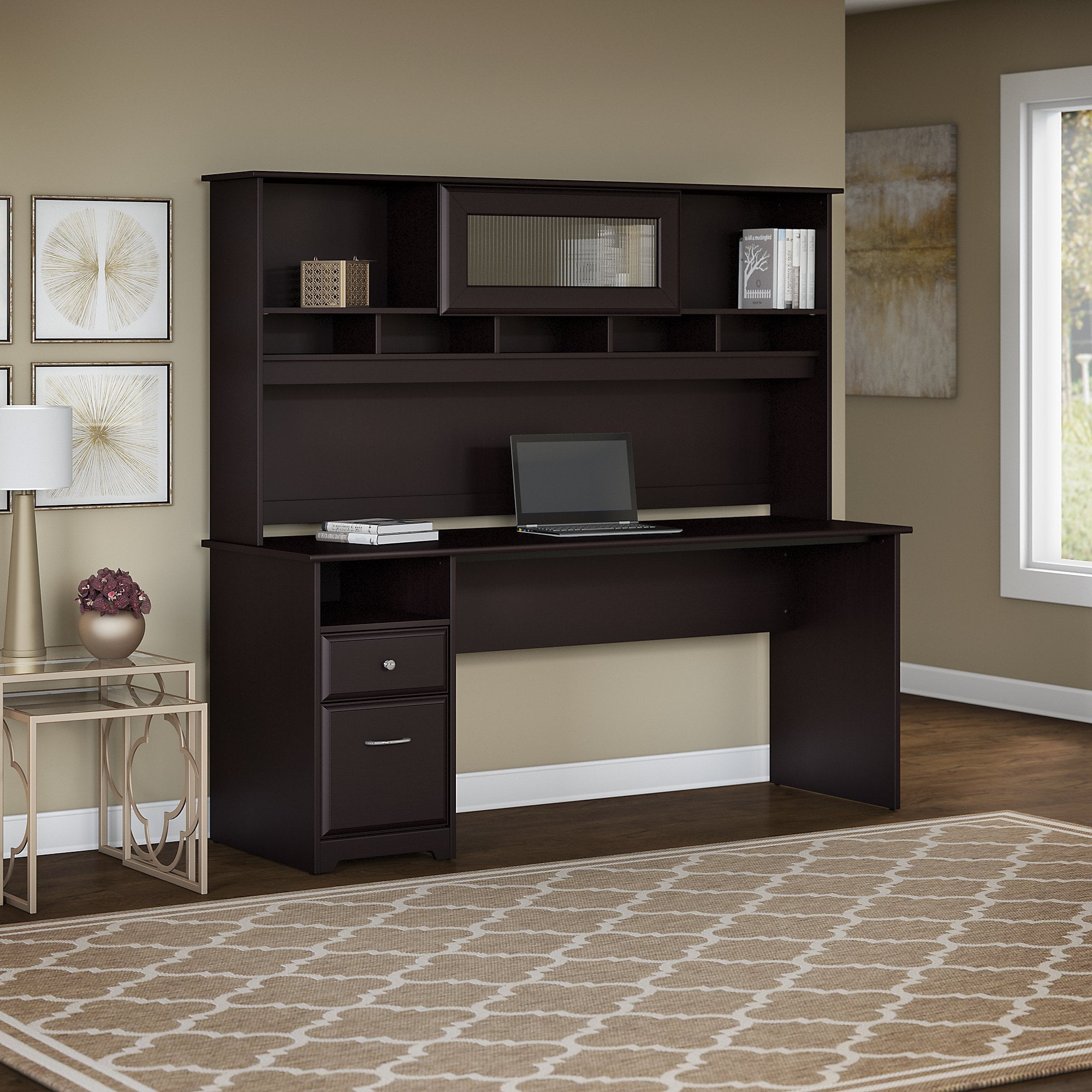 Bush Furniture Cabot 72W Computer Desk with Hutch and Drawers - Walmart