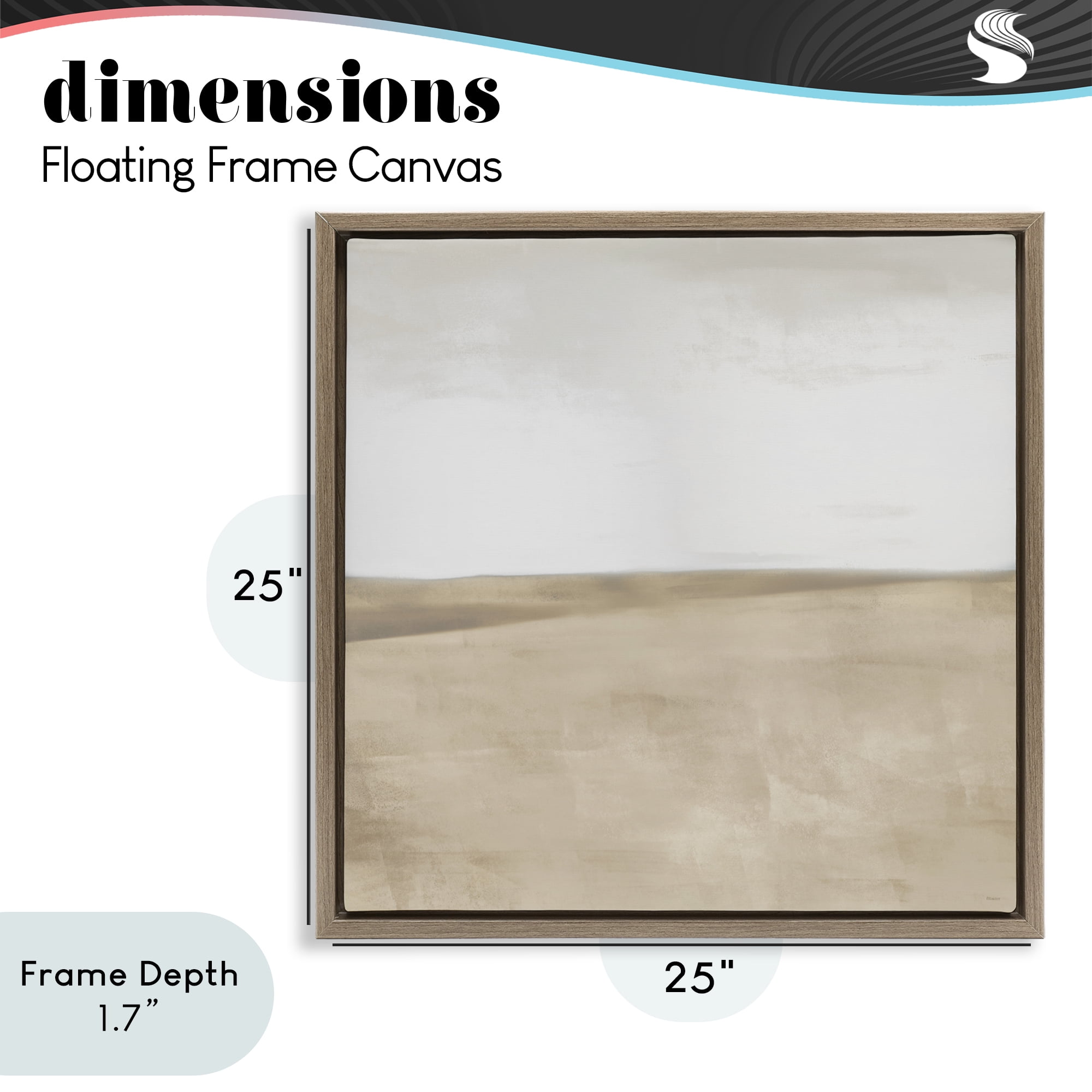 Stupell Industries Muted Smooth Hills Brown Framed Floater Canvas Wall Art, design by Dan Meneely