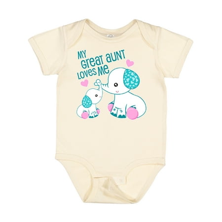 

Inktastic My Great Aunt Loves Me-cute Elephants Gift Baby Boy or Baby Girl Bodysuit