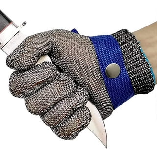 MAFORES Level 9 Cut Resistant Glove Food Grade, 2.0 Upgraded Stainless Steel Mesh Metal Glove Durable Rustproof Reliable Cutting Glove for Kitchen