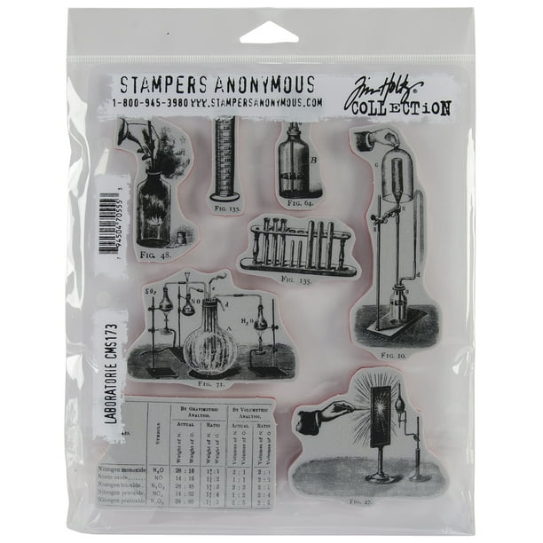 Tim Holtz Cling Stamps 7"X8.5"Laboratory