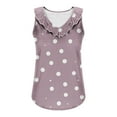 thumbnail image 5 of Hvot&aat Womens Summer Ruffle Collar V Neck Tank Top Polka Dots Sleeveless Loose Fit T-Shirt Casual Comfort Daily Blouse, 5 of 5