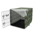 thumbnail image 3 of Geometric Dog Crate Cover, Abstract Rhombuses with Bullseye Pattern Modern Mosaic Tile Design Vintage Theme, Easy to Use Pet Kennel Cover for Dogs, 35" x 23" x 27", Multicolor, by Ambesonne, 3 of 6