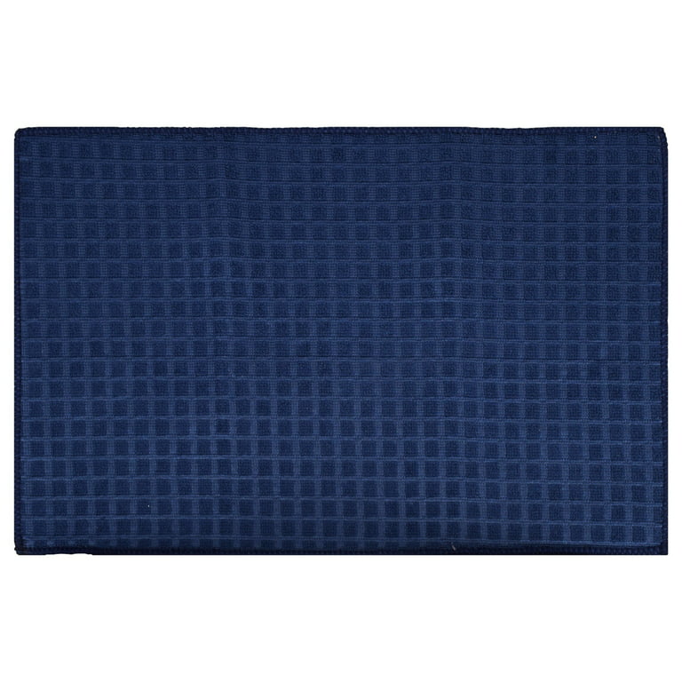 Dish Drying Mat - 12 x 18 in - Navy Blue Microfiber Kitchen Towels - Set of  6 
