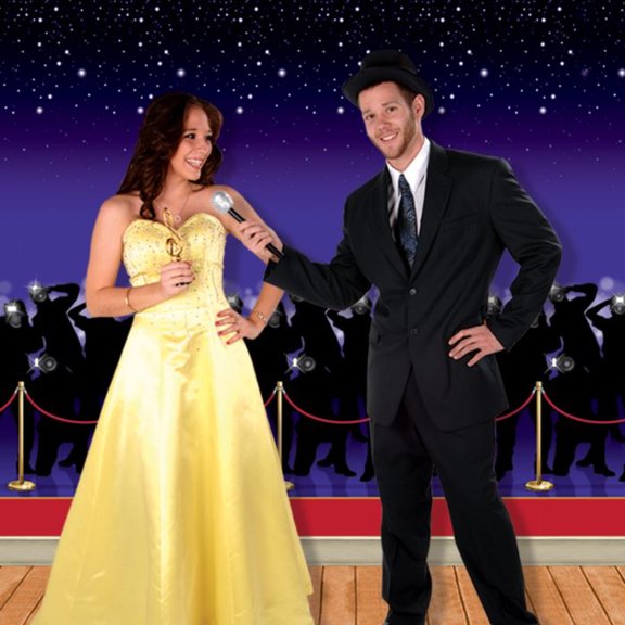 Party Central Pack of 6 Purple and Black Night Filled with Stars Party Wall Backdrops 30'