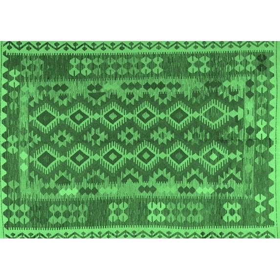 Ahgly Company Indoor Rectangle Persian Emerald Green Traditional Area Rugs, 8' x 12'
