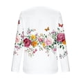 thumbnail image 6 of YueHuiYing Length Sleeve Womens Tops Round Neck Casual Tunic Tops Basic Blouses Pleated Shirts, 6 of 7